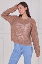 Crochet Long Sleeve Top - Jumper - British D'sire