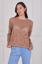 Crochet Long Sleeve Top - Jumper - British D'sire