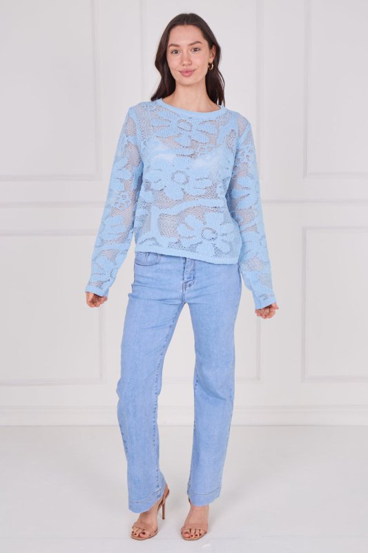 Crochet Long Sleeve Top - Jumper - British D'sire