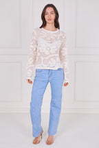 Crochet Long Sleeve Top - Jumper - British D'sire