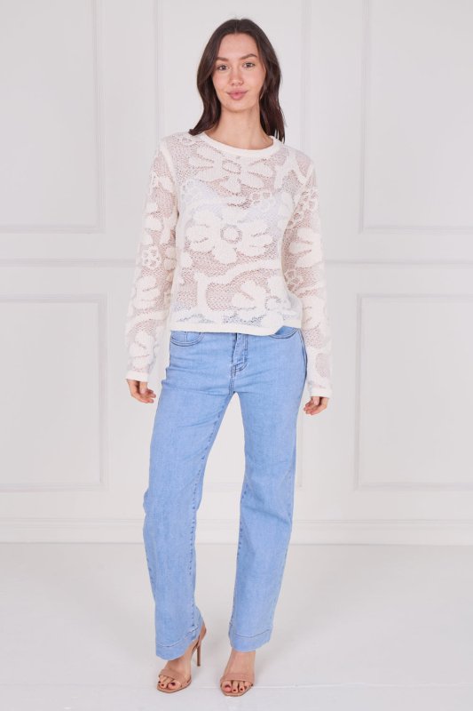 Crochet Long Sleeve Top - Jumper - British D'sire