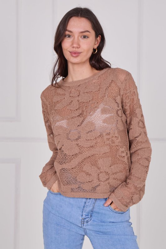 Crochet Long Sleeve Top - Jumper - British D'sire