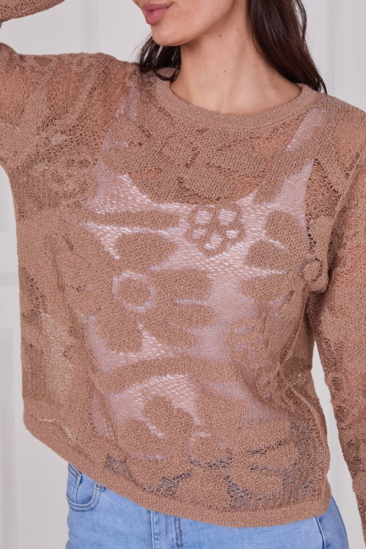 Crochet Long Sleeve Top - Jumper - British D'sire
