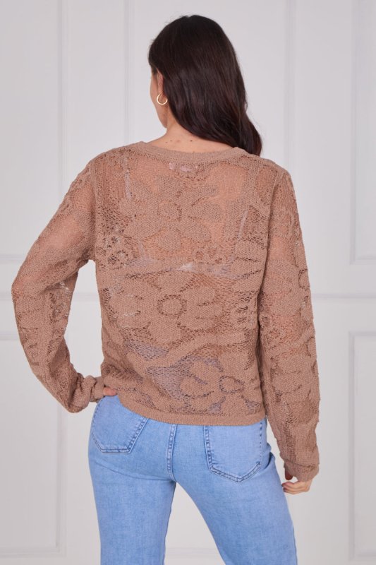 Crochet Long Sleeve Top - Jumper - British D'sire