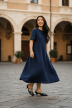 Croisse - Black/Blue Foil - Low Heel - British D'sire