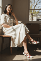 Croisse - White/Fuchsia/Black - Low Heel - British D'sire