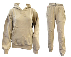 Cross Detail Embroidered Hooded Tracksuit - Tracksuit - British D'sire