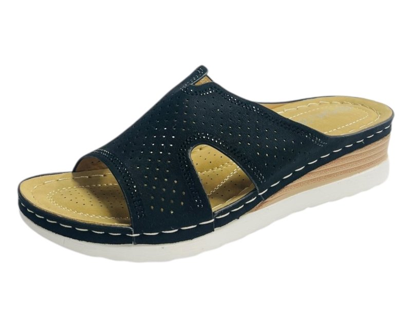Cross Strap Lightweight Mules Wedge Slider - Slider - British D'sire