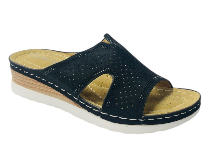 Cross Strap Lightweight Mules Wedge Slider Secondary image