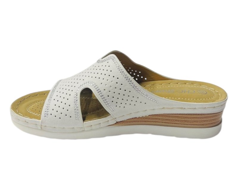 Cross Strap Lightweight Mules Wedge Slider - Slider - British D'sire