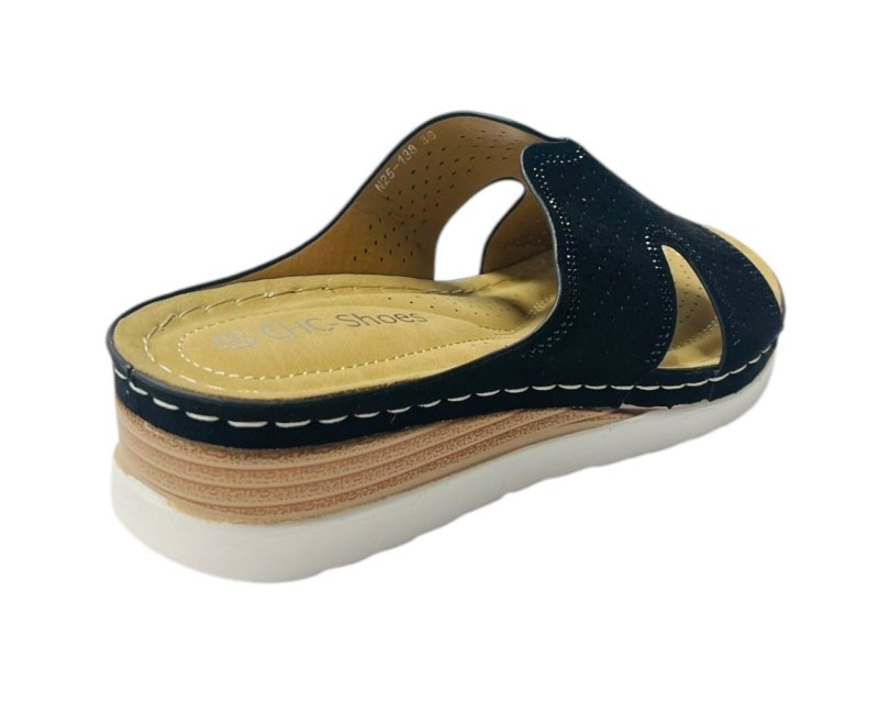 Cross Strap Lightweight Mules Wedge Slider - Slider - British D'sire