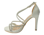 Crossover Stiletto Heel Diamante Strappy Shoes - Heels - British D'sire