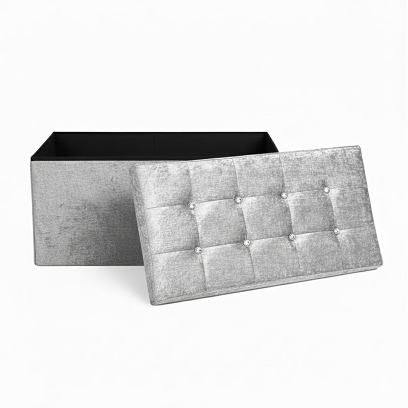 Crushed Velvet Rectangle Storage Box with Lid Elegant Organizer for Any Room - Blush Pink - British D'sire
