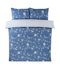 Duvet Cover Bedding Set + Pillowcase - Country Toile Navy