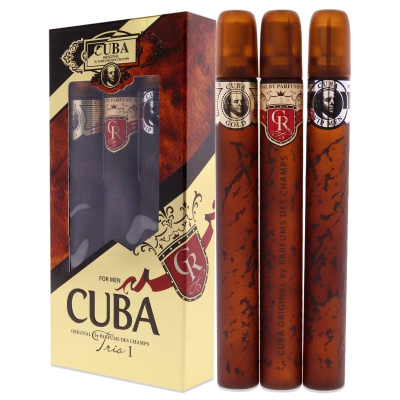 Cuba - Cuba Trio 1 for Men - 3 Pc Gift Set 1.17oz Cuba Gold EDT Spray, 1.17oz Cuba Royal EDT Spray, 1.17oz Cuba VIP EDT Spray - 1.17oz Cuba Gold EDT Spray, 1.17oz Cuba Royal EDT Spray, 1.17oz Cuba VIP EDT Spray - British D'sire