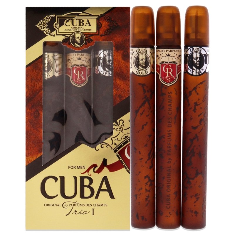 Cuba - Cuba Trio 1 for Men - 3 Pc Gift Set 1.17oz Cuba Gold EDT Spray, 1.17oz Cuba Royal EDT Spray, 1.17oz Cuba VIP EDT Spray - 1.17oz Cuba Gold EDT Spray, 1.17oz Cuba Royal EDT Spray, 1.17oz Cuba VIP EDT Spray - British D'sire