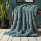Cuddly Extra Fluffy Throw Ultra Soft Plush Blanket for Sofa Bed Home Decor - Plum - British D'sire