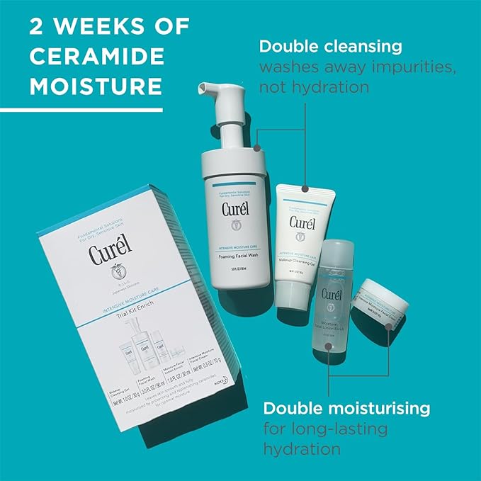Curél Enrich Trial & Travel Kit, 2 Week Skincare Routine for Dry, Sensitive Skin - British D'sire