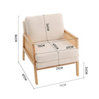 Cushioned Wood Armchair - Armchair - British D'sire