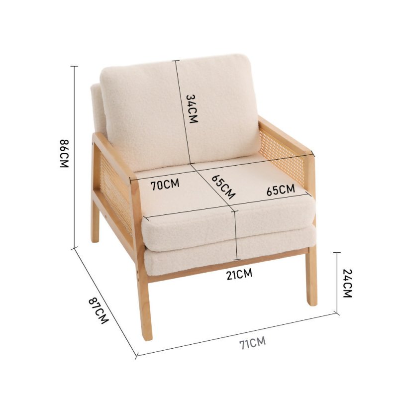 Cushioned Wood Armchair - Armchair - British D'sire