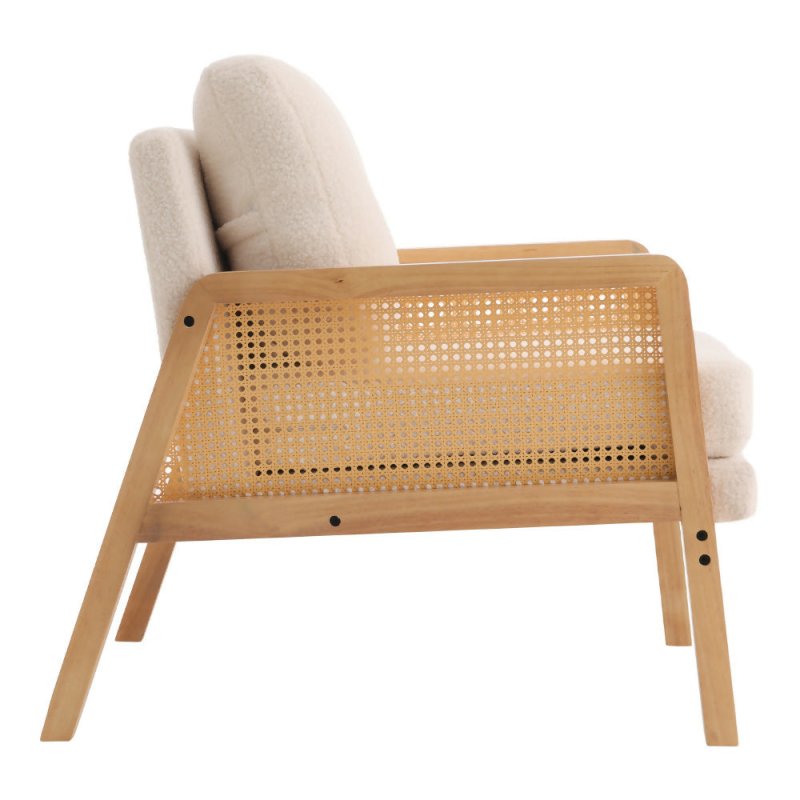 Cushioned Wood Armchair - Armchair - British D'sire