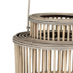 Cylinder Wicker Lantern With Glass Holder - Lanterns - British D'sire