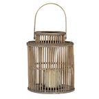 Cylinder Wicker Lantern With Glass Holder - Lanterns - British D'sire
