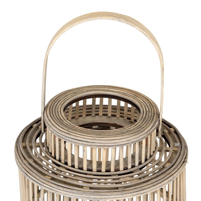Cylinder Wicker Lantern With Glass Holder - Lanterns - British D'sire