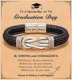 D Dongjiangjin Gift To My Son Grandson Nephew Leather Bracelet Birthday Easter Gradution Gifts for Teen Boys - Bracelets & Bangles - British D'sire