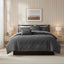 Damask Velvet Border Duvet Cover Elegant Soft Touch Luxury Bedding - Double - Grey - British D'sire