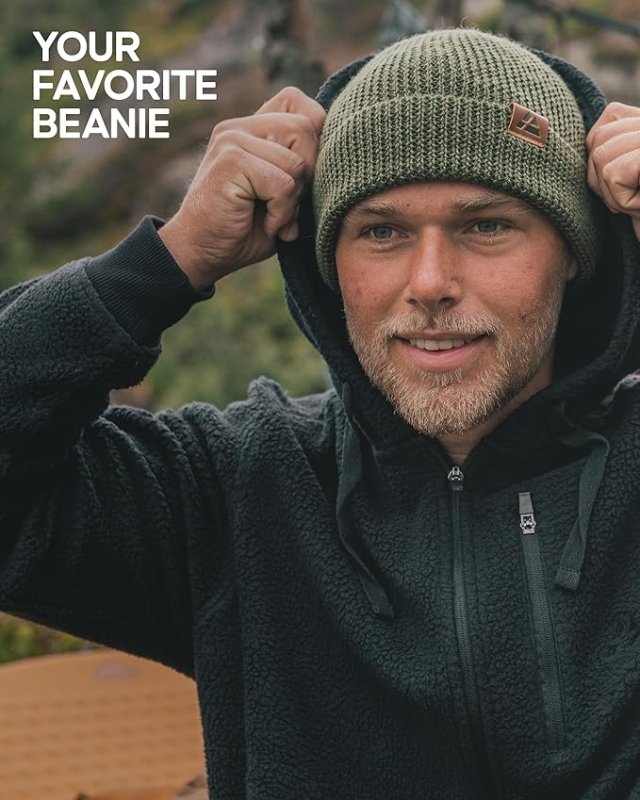 DANISH ENDURANCE Merino Wool Beanie Hat, Warm Fleece Lining, Thermal Autumn Winter Hats, Fisherman Beanie, Knit, for Men and Women, Unisex - Hats & Caps - British D'sire