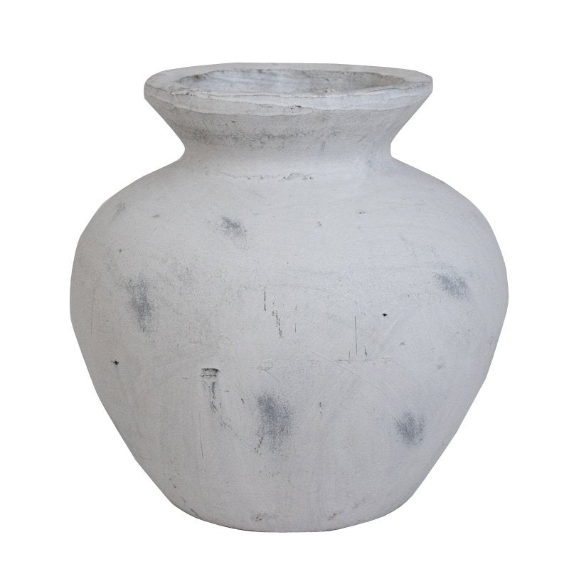 Darcy Antique White Vase - Antique White Ceramic Decorative Vase - Vases - British D'sire