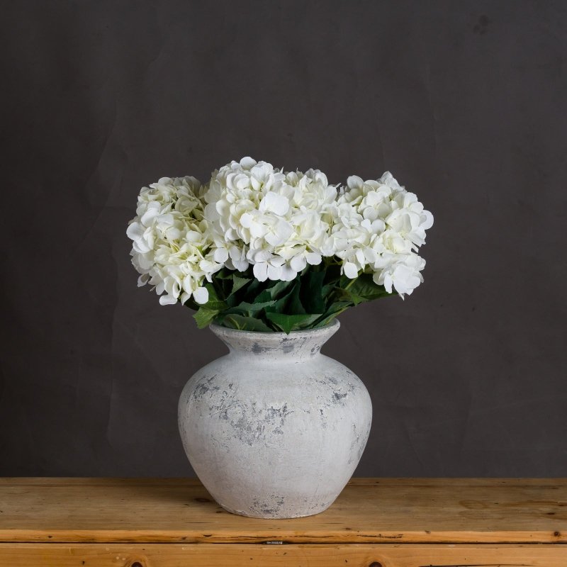 Darcy Antique White Vase - Antique White Ceramic Decorative Vase - Vases - British D'sire
