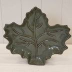 Dark Green Leaf shape plate - Trinket Dish - British D'sire