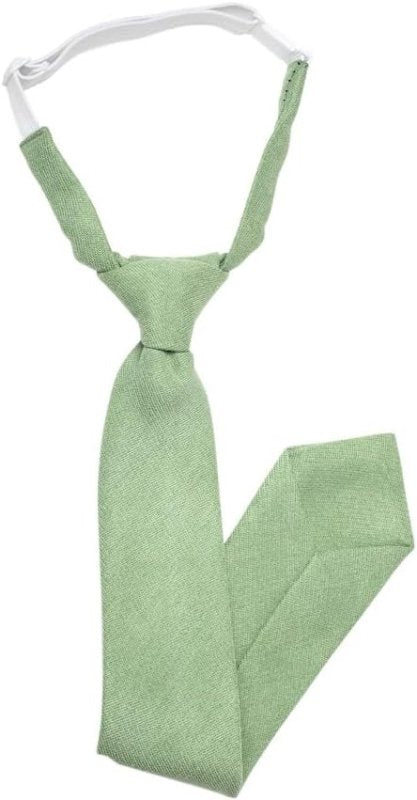 DB Dickie Bow Children's Kids Boys Luxury Cotton Blend Pre - Tied and Elasticated Sage Green Tie - suitable for formalwear, weddings, parties, pageboy outfits - Kids Ties - British D'sire Main image