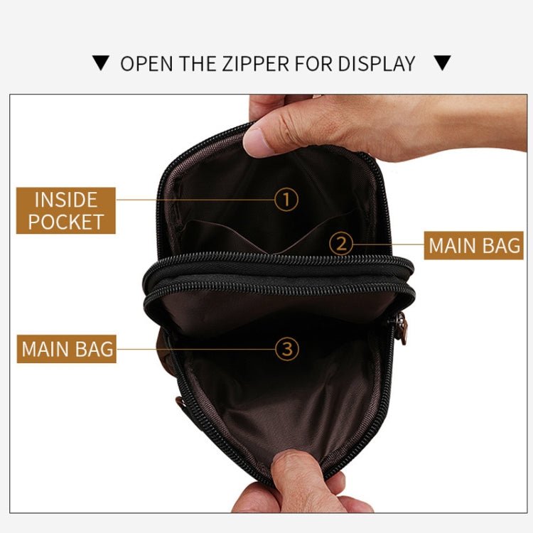 DEABOLAR Men Waist Bag Vertical Waist Belt Hanging Bag Outdoor Sports Mini Mobile Phone Bag(Black Double Layer)) - British D'sire