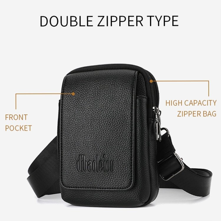DEABOLAR Men Waist Bag Vertical Waist Belt Hanging Bag Outdoor Sports Mini Mobile Phone Bag(Black Double Layer)) - British D'sire