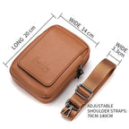 DEABOLAR Men Waist Bag Vertical Waist Belt Hanging Bag Outdoor Sports Mini Mobile Phone Bag(Brown Double Layer) - British D'sire