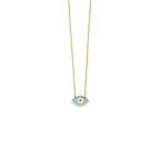 Del Corso Evil Eye Necklace – 14K Gold with Turquoise Enamel – Lightweight – Perfect for Women – Hypoallergenic & Durable – Stylish Protective Jewelry with Cultural Significance for Everyday and Special Occasions - Necklaces & Pendants - British D'sire