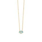 Del Corso Evil Eye Necklace – 14K Gold with Turquoise Enamel – Lightweight – Perfect for Women – Hypoallergenic & Durable – Stylish Protective Jewelry with Cultural Significance for Everyday and Special Occasions - Necklaces & Pendants - British D'sire