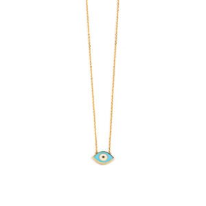 Del Corso Evil Eye Necklace – 14K Gold with Turquoise Enamel – Lightweight – Perfect for Women – Hypoallergenic & Durable – Stylish Protective Jewelry with Cultural Significance for Everyday and Special Occasions - Necklaces & Pendants - British D'sire
