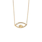 Del Corso Evil Eye Necklace – 14K Yellow Gold with Enamel – Lightweight 0.9 g – Perfect for Women – Hypoallergenic & Durable – Elegant Protective Charm with Timeless Design for Daily Wear and Special Occasions - Necklaces & Pendants - British D'sire