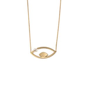 Del Corso Evil Eye Necklace – 14K Yellow Gold with Enamel – Lightweight 0.9 g – Perfect for Women – Hypoallergenic & Durable – Elegant Protective Charm with Timeless Design for Daily Wear and Special Occasions - Necklaces & Pendants - British D'sire