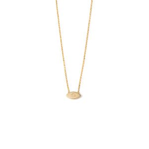 Del Corso Evil Eye Necklace – 14K Yellow Gold with Turquoise Enamel – Lightweight 0.9 g – Perfect for Women – Hypoallergenic & Durable – Elegant Protective Jewelry with Cultural Significance for Daily Wear and Special Occasions Secondary image