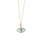 Del Corso Evil Eye Necklace – 9K Gold with Zircon – Lightweight [Weight] – Perfect for Women – Hypoallergenic & Durable – Stylish Protective Charm for Everyday Elegance and Special Occasions - Necklace - British D'sire
