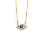 Del Corso Evil Eye Necklace – Sterling Silver Yellow Gold Plated with Zircon – Lightweight– Perfect for Women – Hypoallergenic & Durable – Stylish Protective Jewelry with Spiritual and Cultural Significance for Everyday and Special Occasions - Necklaces & Pendants - British D'sire