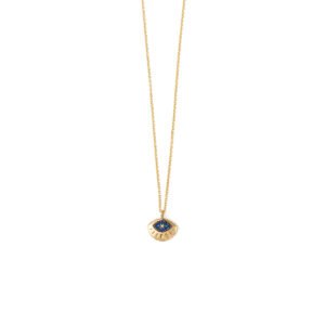 Del Corso Evil Eye Necklace with Blue Zircon – 14K Gold – Lightweight – Perfect for Women – Hypoallergenic & Durable – Elegant Protective Jewelry for Daily Wear and Special Occasions - Necklaces & Pendants - British D'sire Main image