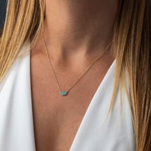 Del Corso Evil Eye Necklace with Turquoise and White Zircon – 9K Gold – Lightweight – Perfect for Women – Hypoallergenic & Durable – Stylish Protective Charm for Daily Elegance and Special Occasions - Necklaces & Pendants - British D'sire