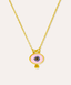 Del Corso Ottoman Hands Alara Pink Evil Eye Pendant Necklace – 21ct Gold - Plated Recycled Brass, Handcrafted Jewelry for Women, Protective Symbol with Vibrant Pink Enamel & Elegant Design - Pendants - British D'sire