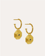 Del Corso Ottoman Hands Art Deco Evil Eye Charm Hoop Earrings – 18ct Gold - Plated Recycled Brass, Handcrafted Jewelry for Women, Protective Symbol with Rich Blue Lapis Stones - Earrings - British D'sire